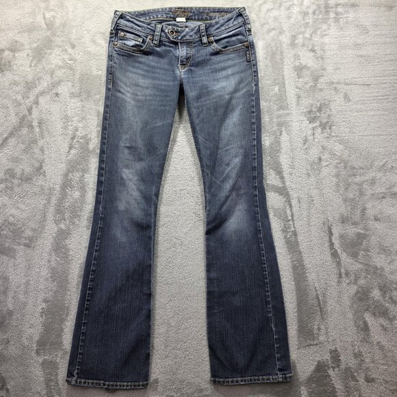 Silver Jeans Tuesday Jeans Womens 28x33 Blue Bootcut Low Rise Embroidered Denim - Picture 1 of 11